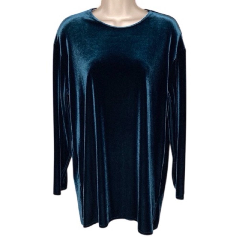 Bruno Duluc | Vintage Teal Velvet Tunic Top L